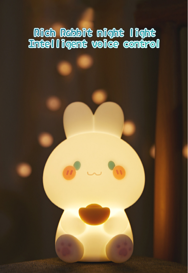 LED Rabbit Desk Lamp – Kid-Safe Silicone, Rechargeable USB Night Lamp | Glownest
