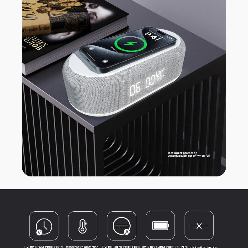 6-in-1 Charging Station showing phone, watch, and earbuds charging – GlowNest